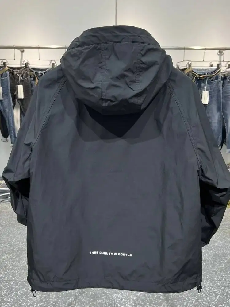 سترة واقية للرجال 2025 خريف جديد نمط البضائع مقنعين سستة جيب البلوز سترة واقية فضفاضة ملابس خارجية عصرية غير رسمية #6