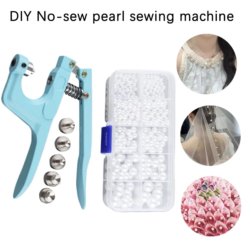 Pearl Setting Machine Tools 5 Sizes Resin Beads Pearl Fabric Fixed Manual Press Machine For Garment DIY Accessories