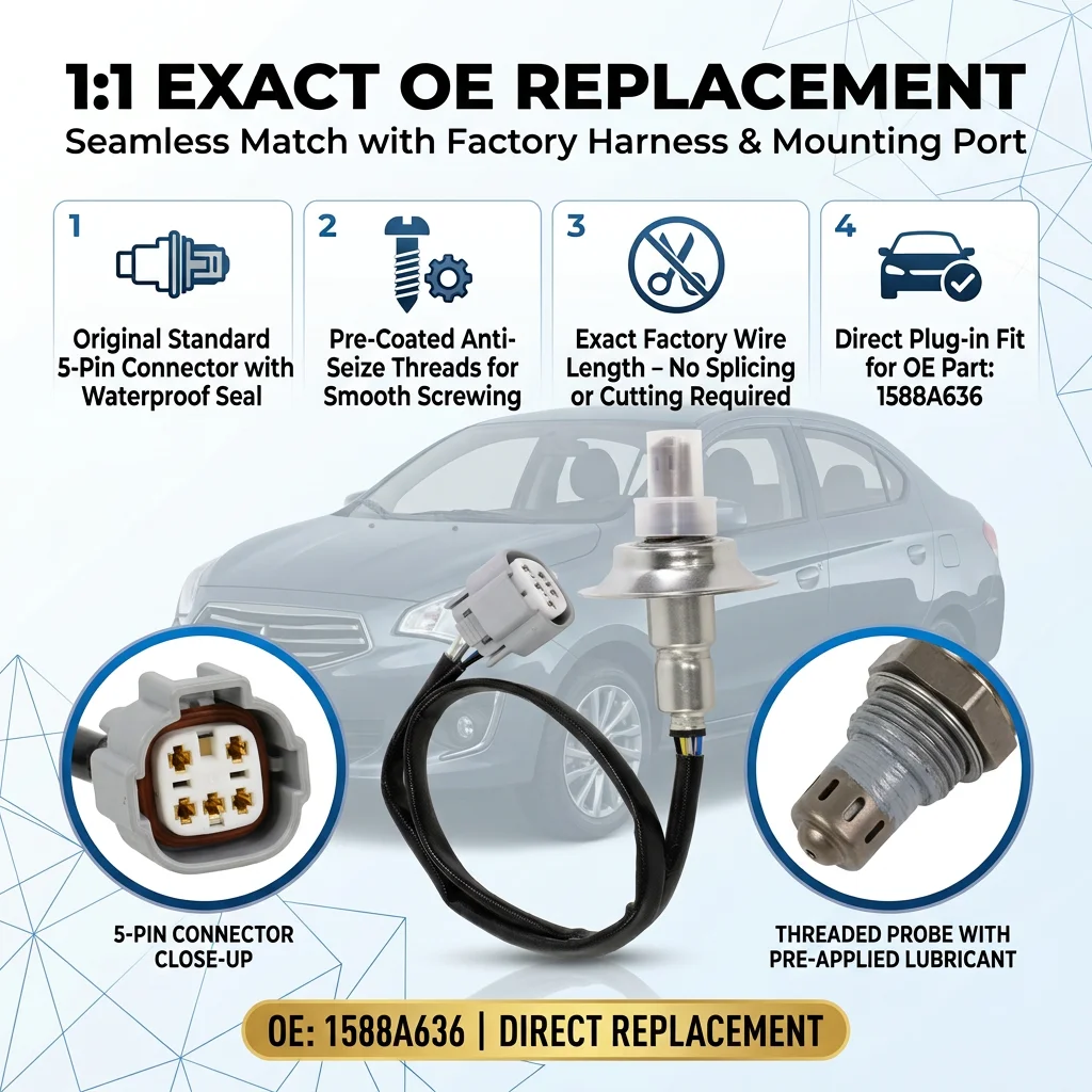 NEW 1588A636 Front Oxygen Sensor For Mitsubishi MIRAGE MIRAGE G4 1.2L 2018-2023 2019 2020 2021 2022