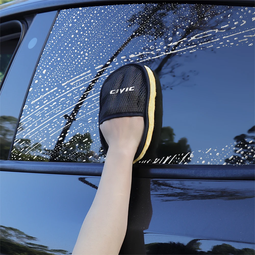 

Автомобильные мягкие шерстяные перчатки для мытья автомобиля, щетка для чистки, аксессуары для Honda Civic Accord Vezel Fit CR-V City CRZ Jazz HRV Typer Odyssey