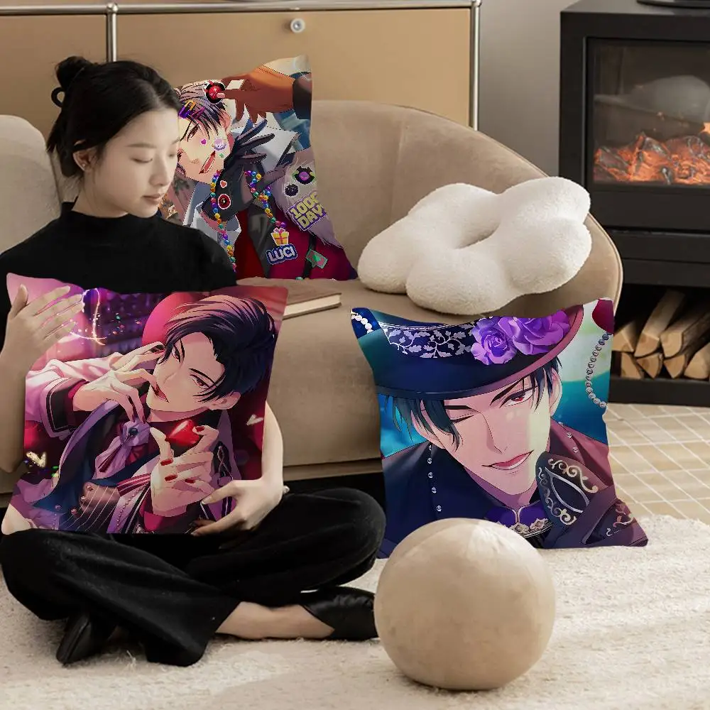 Cartoon O-Obey Me Lucifer Cool Pillow Anime Pillow Sofa Bed Head Pillow Cover Cushion Cover 45x45 cm Fashion