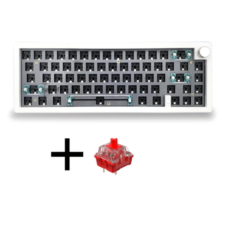 

GMK67 Customized Mechanical Keyboard+Red Switch DIY Kit Hot Swappable RGB Backlight 3 Mode Mechanical Keyboard White