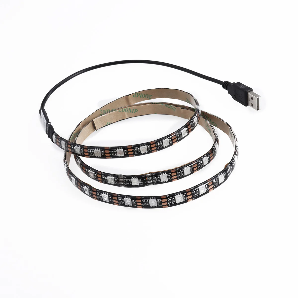 

1M 5050 Smd Rgb Flexible LED Light Strip Waterproof Rope Lamp for Room Decor Monitor Desk Shelf Cabinet USB Plug Convenient