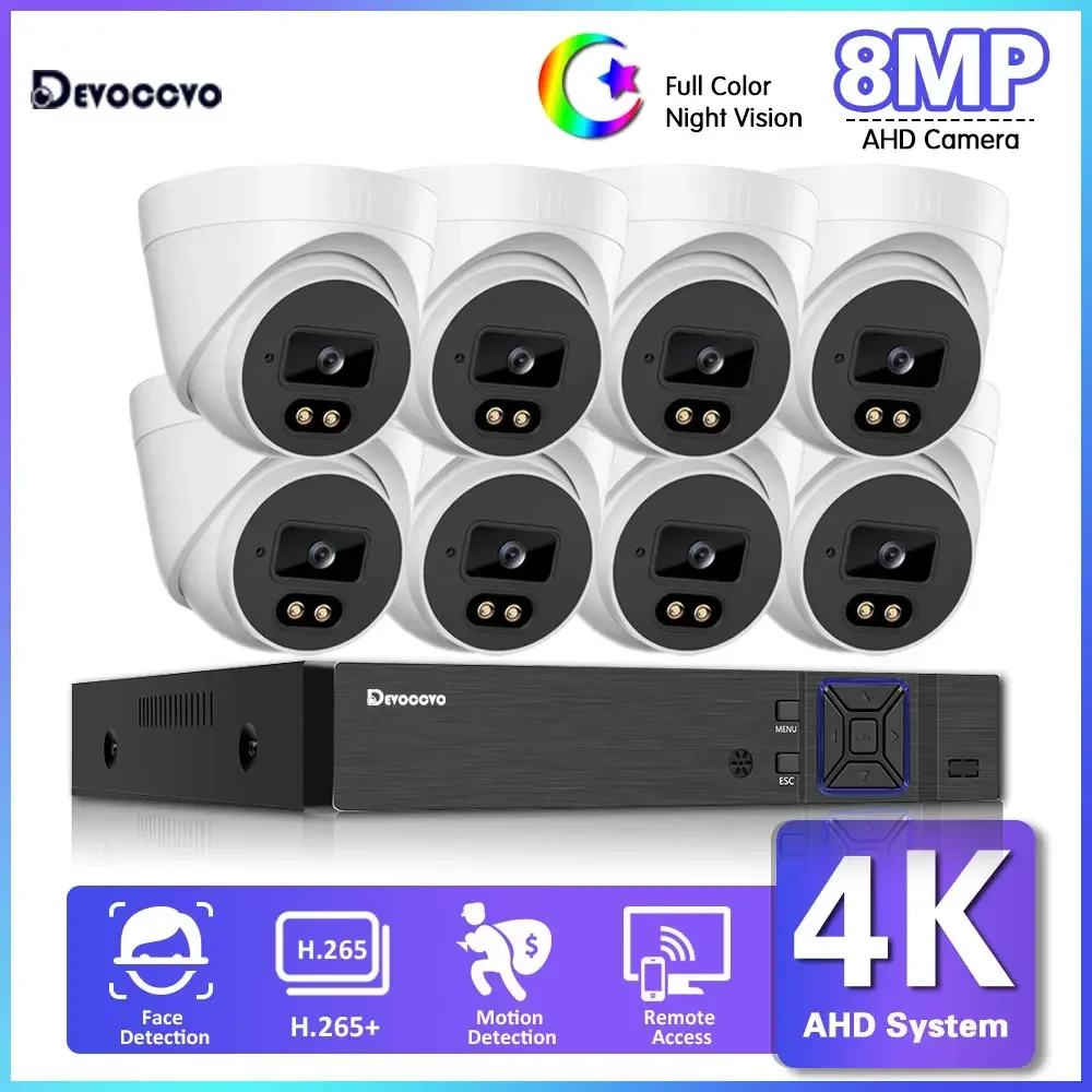 4K AHD CCTV Camera Security System Kit Dome 8CH DVR Kit Indoor Home Color Night Vision Ceiling Camera Video Surveillance System
