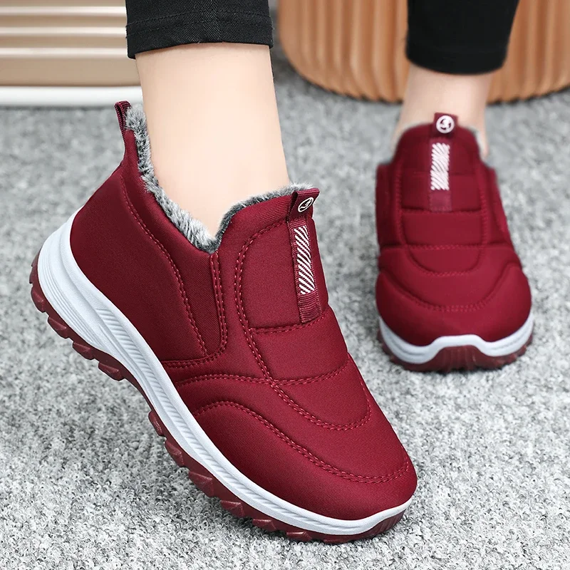 New Waterproof Shoes Elderly Men Winter Plus Cashmere Cotton Shoes Women Large Size Warm Non-slip Shoes Thicken Men Women