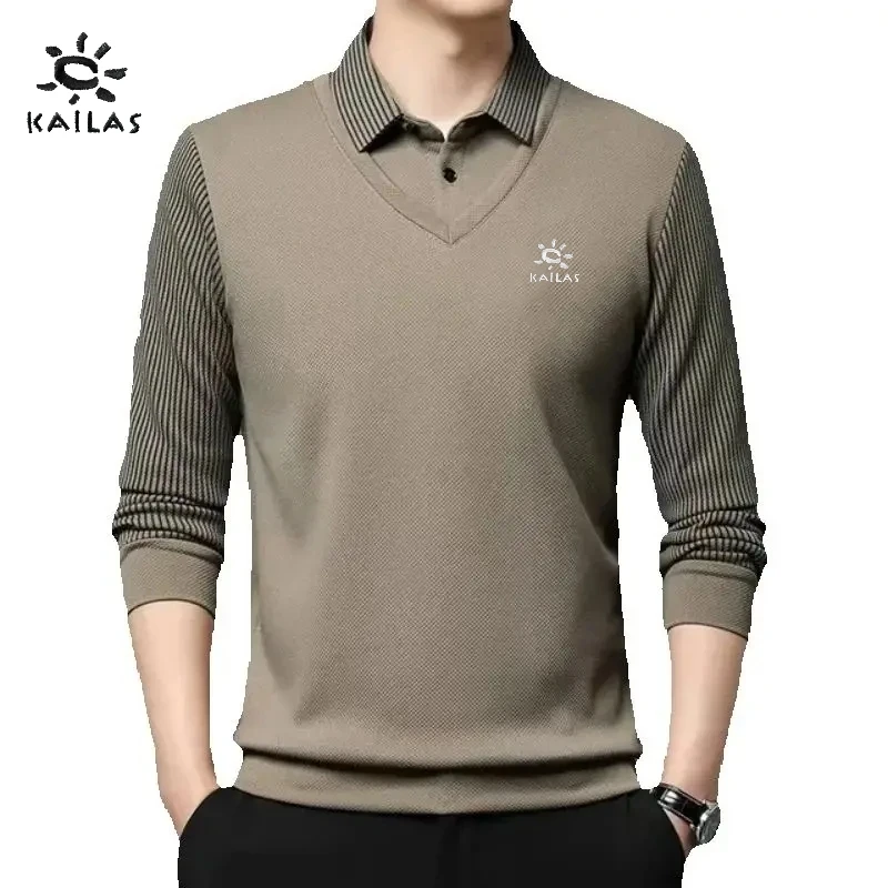

Spring and Autumn men's high-quality embroidered logo long sleeved polo shirt, new fashionable and casual multifunctional top