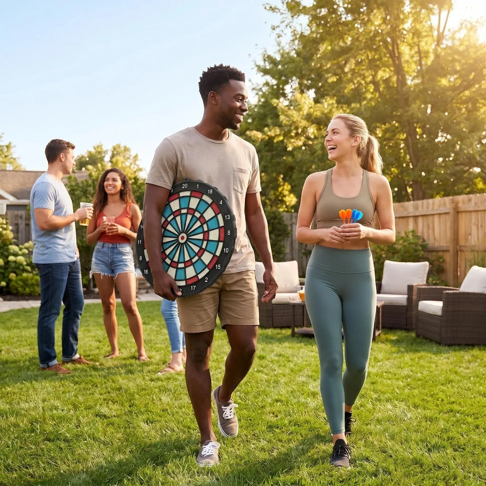 DartVibe Soft Tip Dart Board Set Includes 6 Darts Lightweight Portable Ideal for Party Gatherings And Game Nights 5