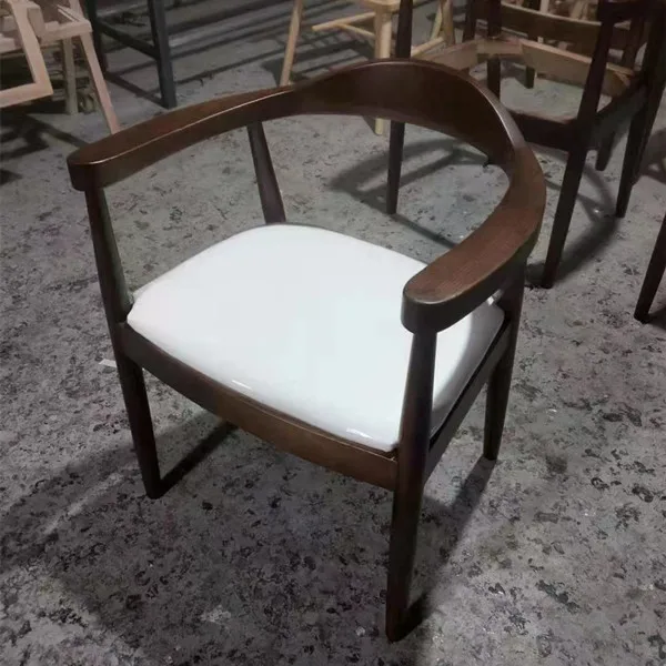 Wholesale Wishbone solid wood PU leather commercial Furniture cafe dining restaurant chair