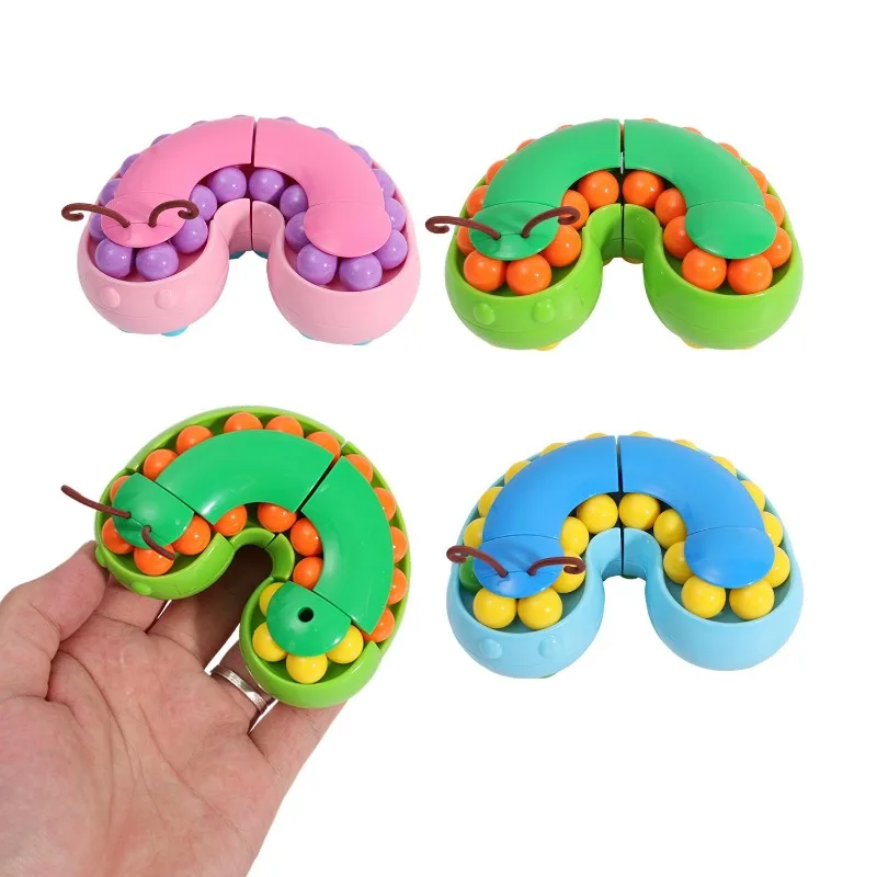 Caterpillar Magic Bean Rubik's Cube Top Ball Creative Children's Enlightenment Student Stress Relief Puzzle Thinking Toy Gift