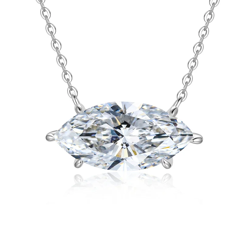 XL594 Lefei Fashion Luxury Trendy Classic Fresh 4ct Moissanite Simple Eye Necklace For Women 925 Silver Party Charm Jewelry Gift
