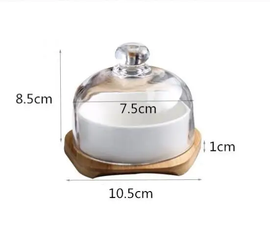 Ceramic Cake Dessert Bowl Glass Cap Band Tray Pudding Ice Cream Plate Set Dishes and Plates Sets Trinket