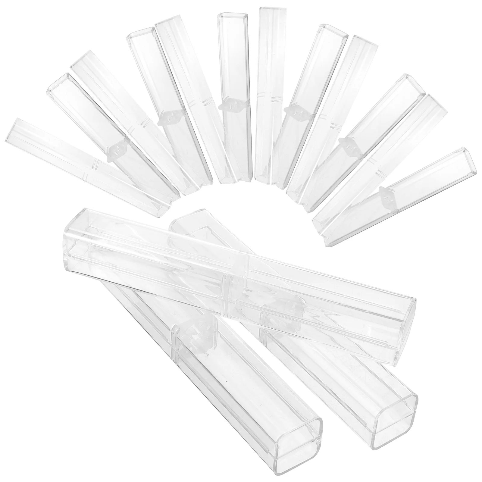 

10 Pcs Acrylic Pencil Case Transparent Stationery Containers Students ganizer Small Size Practical Gift Box Pen Holder Storage