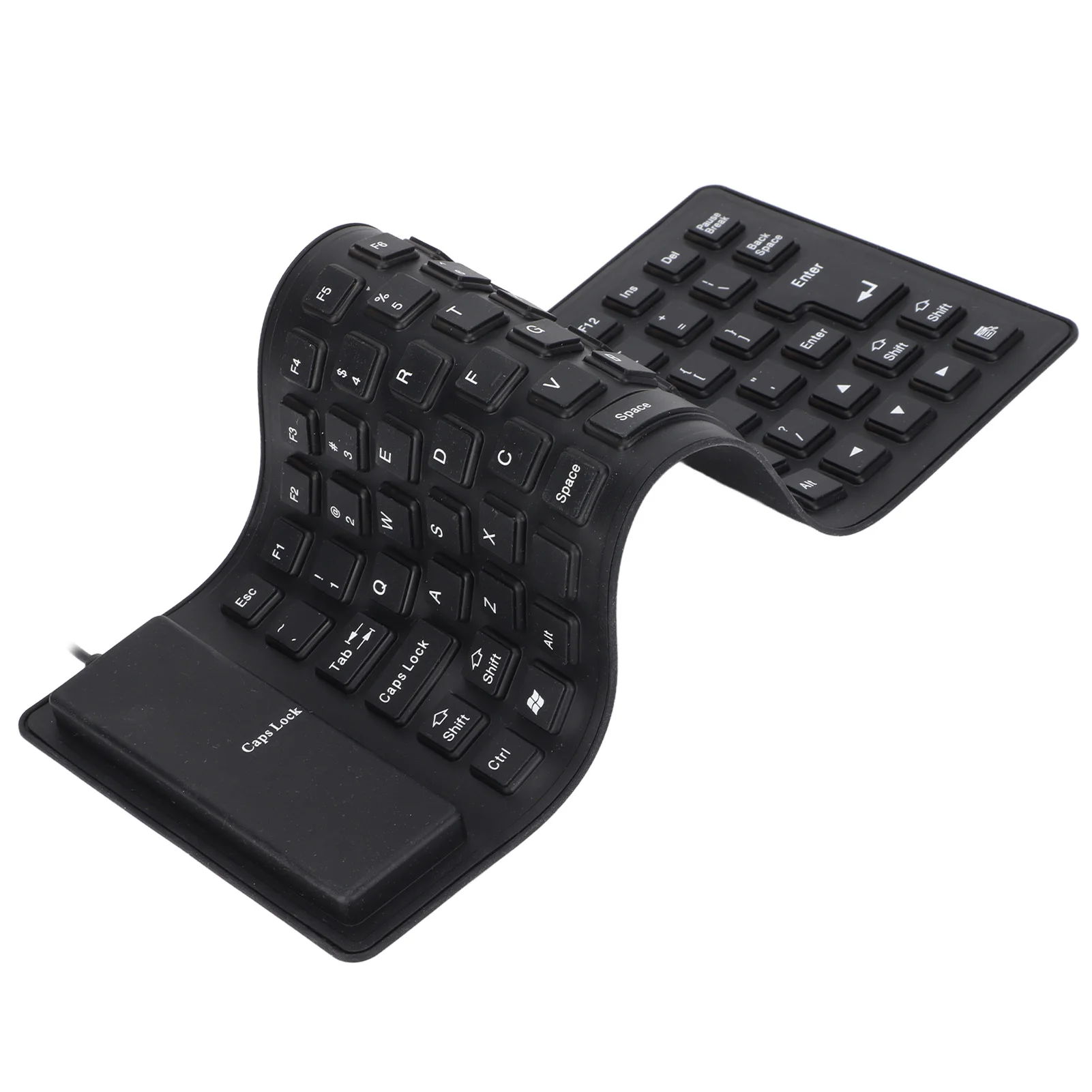 لوحة مفاتيح من السيليكون بتصميم مختوم بالكامل وخفيفة الوزن ومحمولة وصامتة وناعمة ومريحة ولوحة مفاتيح سلكية من السيليكون للكمبيوتر المحمول