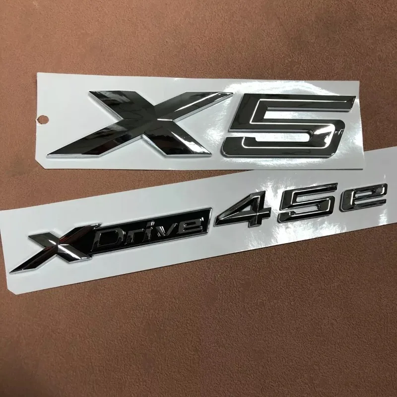 

2pcs For X5 + XDrive45e XDrive 45e Sport Emblem Badge Sticker Decal Chrome Black