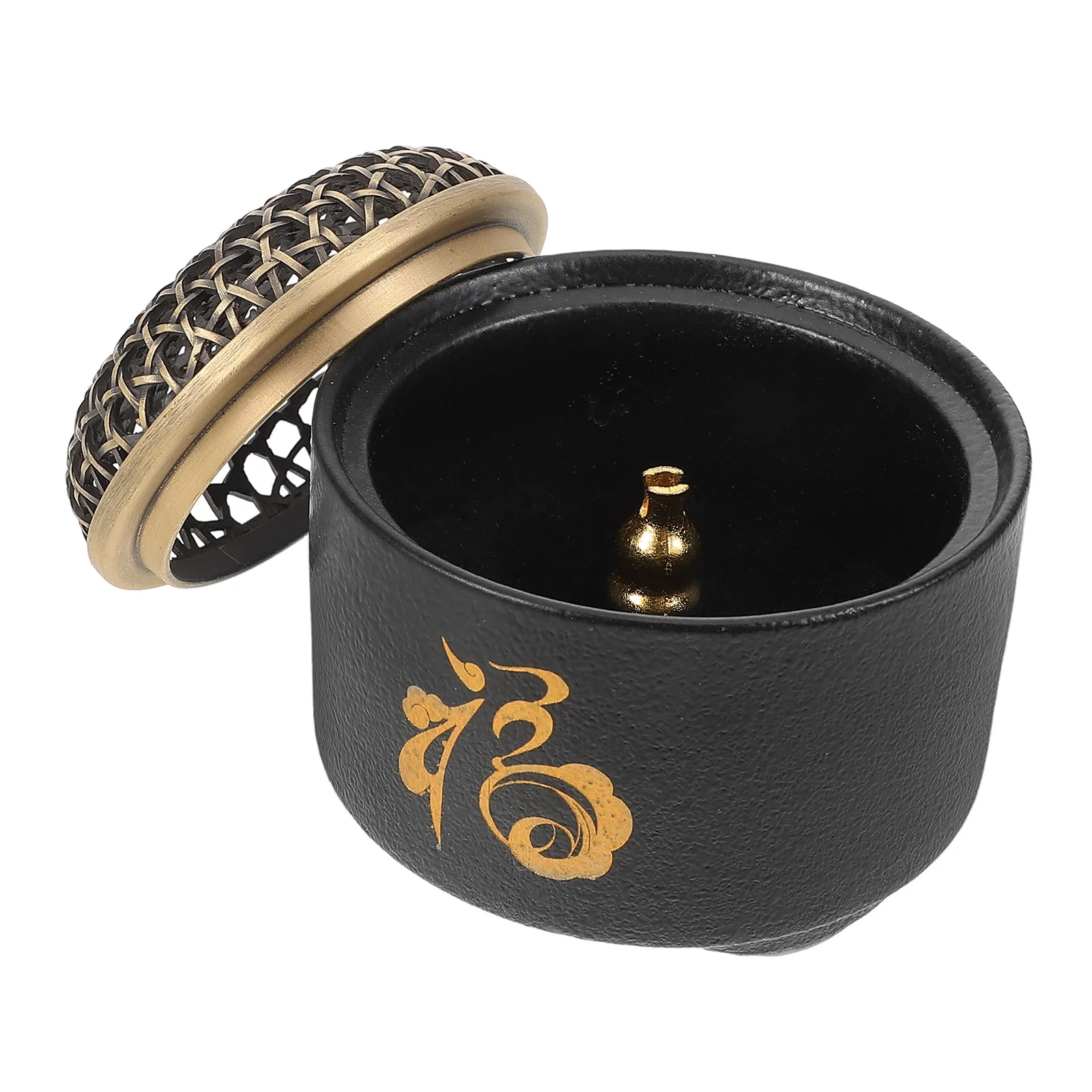 

Black Ceramic Incense Burner Small Censer Holder Table Decor DIY Household Ornaments Aromatherapy Study Bedroom Office Sauna