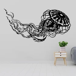 Vinyl Wall Sticker Ocean Jellyfish Karakatitsa Myth Tattoo Mural Jellyfish Wall Decal for Kids Rooms Bathroom Wall Decor C412