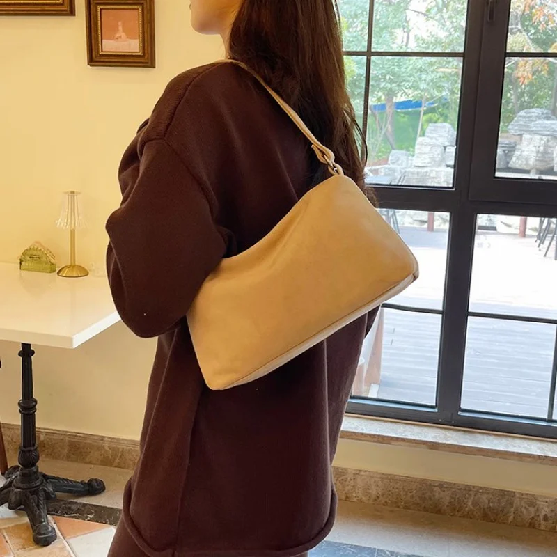 

Женская сумка из мягкой кожи, большая вместительная сумка-хобо с напуском, повседневная дорожная сумка для покупок на плечо