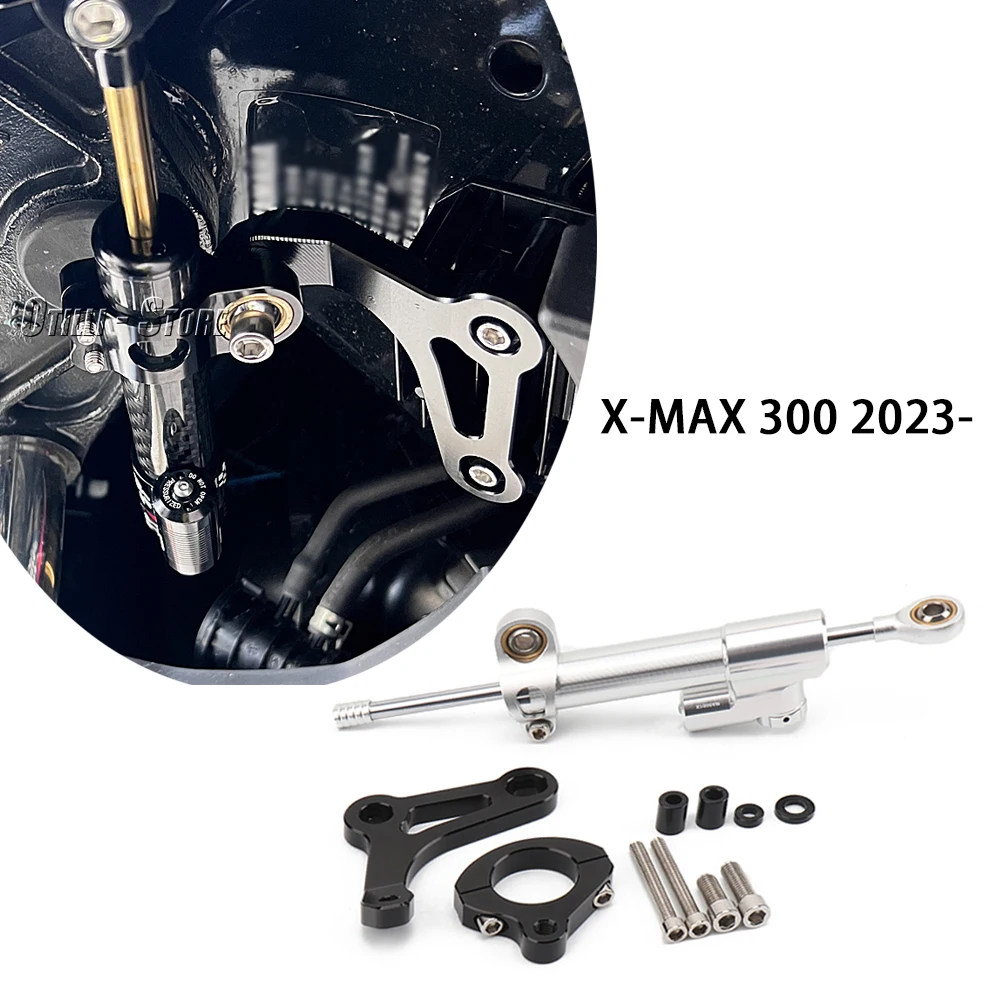 Amortisseur de stabilisation de direction réglable pour YAMAHA XPrévention 300 XMAX Xmax 300 X-MAX300 moto 2017-2023 Nouveau Kit de montage de support rapide noir