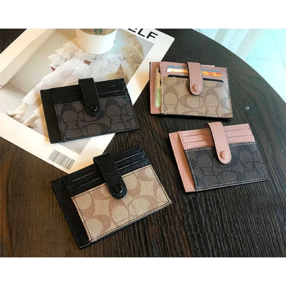 Monogramm-Kartenetui im ultradünnen Ins-Stil, modischer Mini-Kurzumschlag für Damen, Applikationen, Karten- und Ausweishülle, Kreditkartenetui