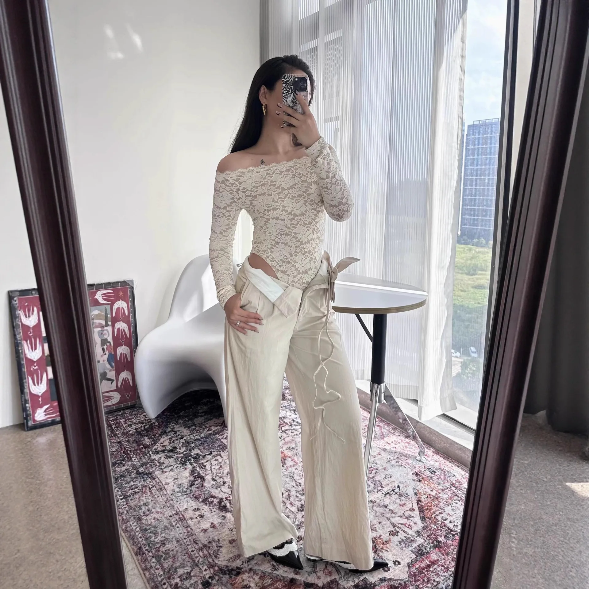 

Женская модная одежда для взрослых по индивидуальному заказу, французский кружевной комбинезон на одно плечо с длинными рукавами, черный, белый цвет, сексуальный облегающий внутренний наряд