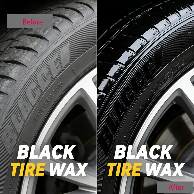 Car Tire Black Wax, 150g Restore Tire Blackness & Gloss, Waterproof Anti-Fouling Tire Polish