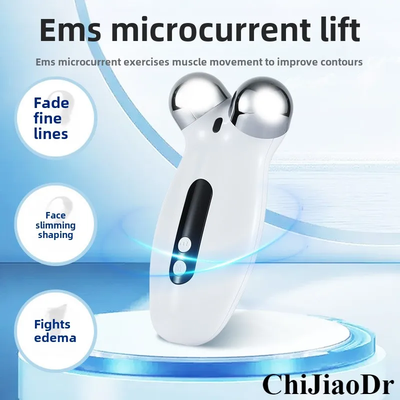 Dispositivo de beleza portátil doméstico V-face Roller EMS Dispositivo elétrico de massagem facial de levantamento e endurecimento