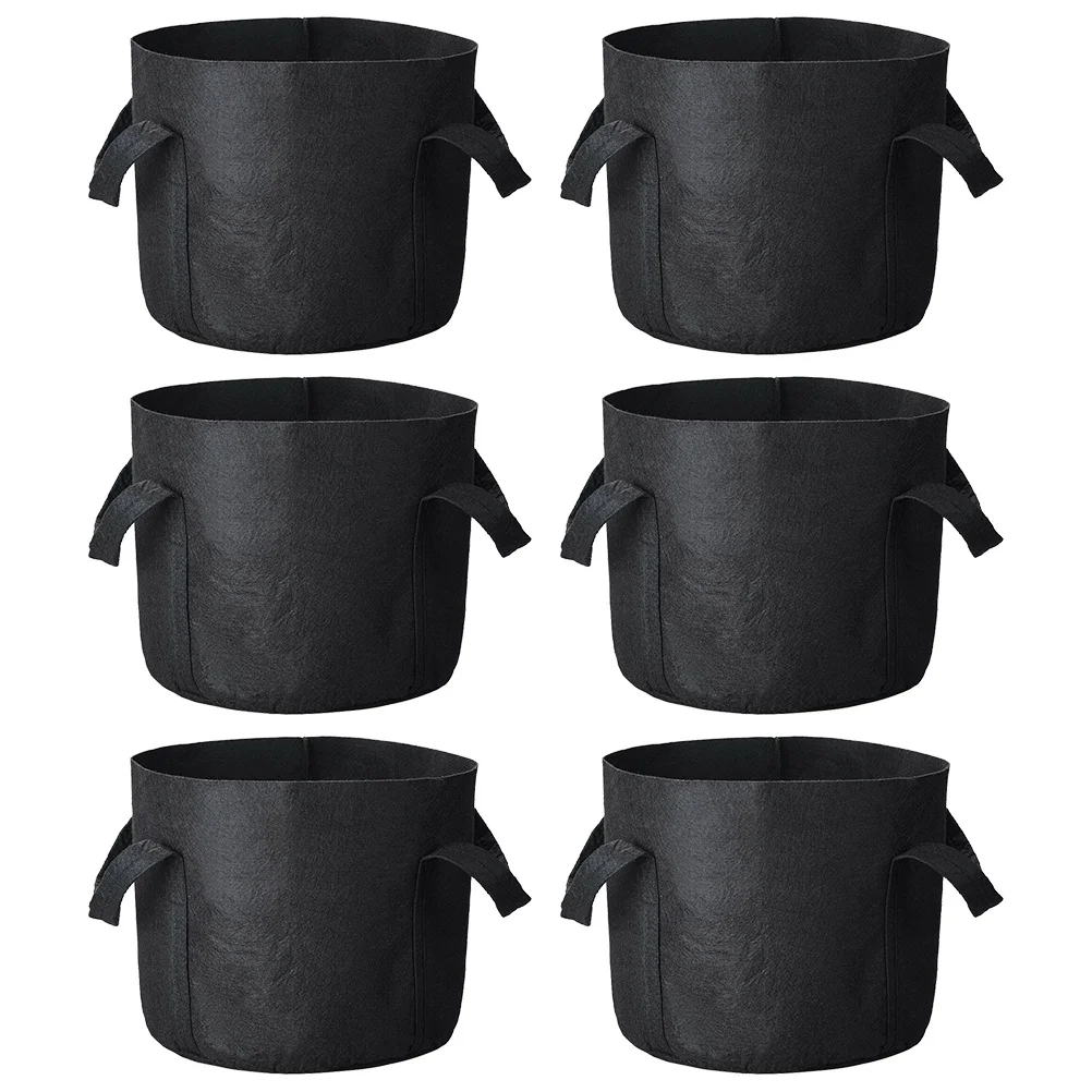 6 قطع من أكياس الزراعة، حقيبة مستديرة متينة لحاوية زراعة أعشاب الخضروات، مستلزمات البستنة الداخلية والخارجية