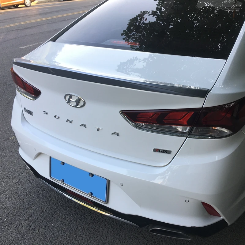 Fit For Hyundai Sonata 9 Black Spoiler 2018 2019 High Quality ABS Plastic Spoiler Primer Color Car Tail Wing Rear Trunk Spoiler