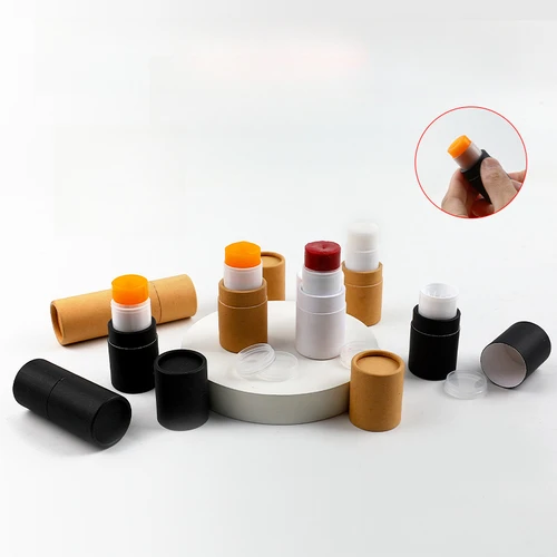 20/50/100 Uds 5g tubo de papel Kraft paquete medio lápiz labial giratorio papel pasta de Perfume desodorante tubos de papel al por mayor