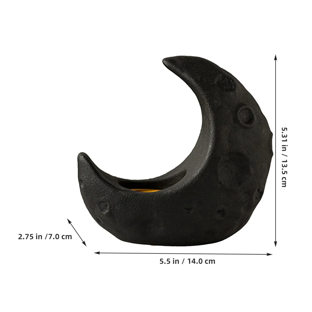 

Ceramic Moon Shaped Middle Eastern Incense Burner Desktop Incense Holder Artful Arabic Censer Decor for Study Bedroom Yoga