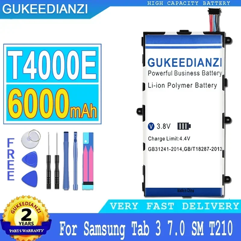 Battery For Samsung Galaxy Tab 3 7.0 SM, T210, T211, T215, GT, P3210, P3200, SM-T210, SM-T211, T217, T2105, 6000mAh