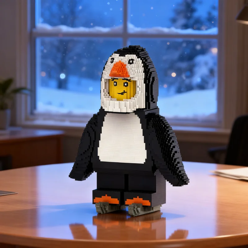 

7517pcs MOC Penguin Boy Sculptures Model Building Blocks Creative DIY Gift Display Decor Assemble Premium Adult Kids Desk Home