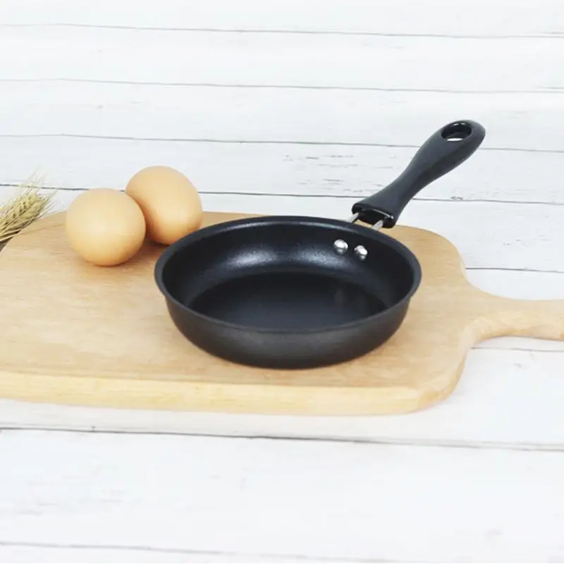 KX4B Mini Cooking Pan Non-Stick Iron Frying Pan for DuPont Coating Portable Long Hand