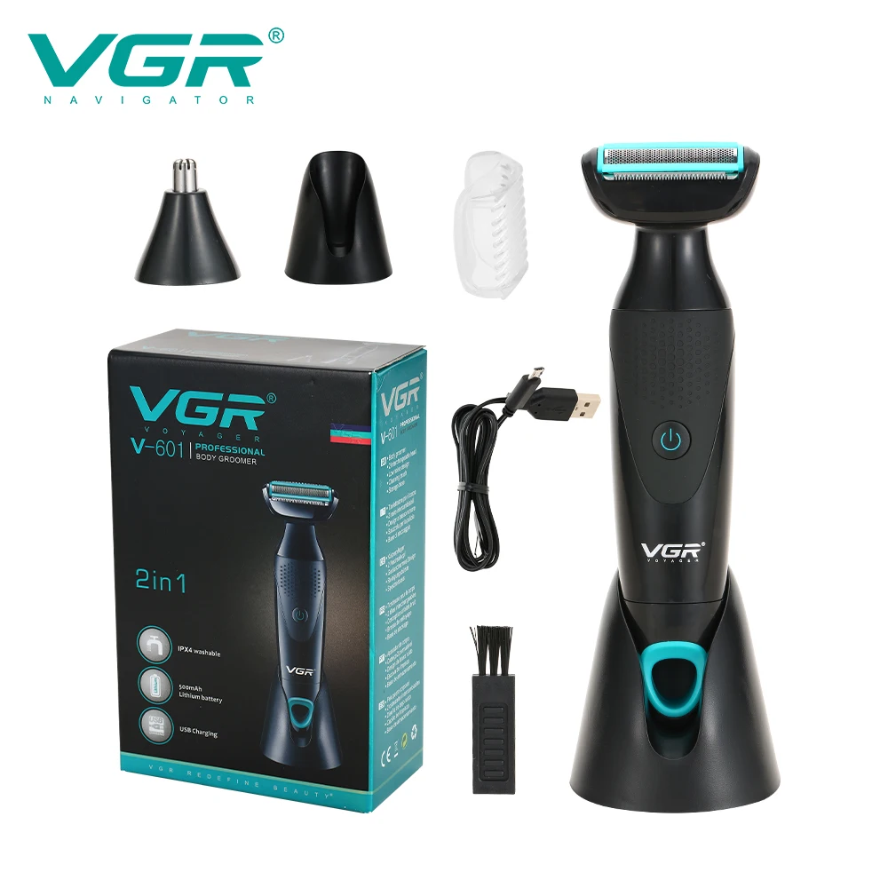 VGR new retro men's multi-functional 2-in-1 Shaver IPX4 Wash Nose Hair shaver