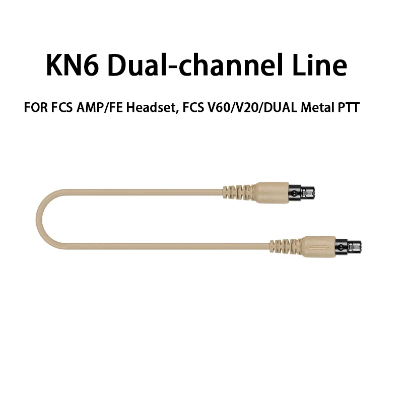 FCS-TACTICAL AMP Tactical Headset V20 V60 PTT Connects Cable Adaptor，Connector Standard KN6 to BAOFENG KENWOOD TYT