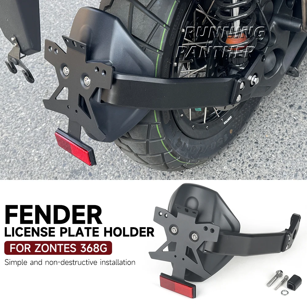 

FOR ZONTES 368G zontes 368g Motorcycle Fender Rear Wheel Mudguard With License Plate Holder Bracket LED Light New