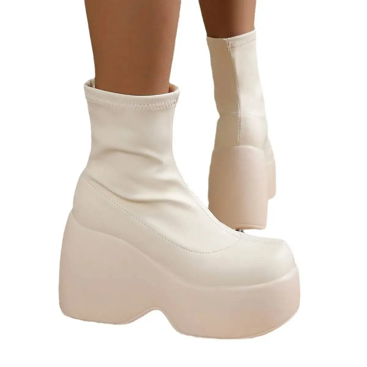 Women Sexy Hot Girl Fashion Boots Catwalk shoes Height increasing short boots cosplay boots