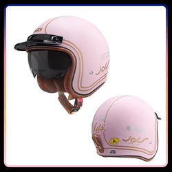 DOT Approved Retro Open Face Helmet Moped Moto Vintage Jet Helmet Men Women 3/4 Low Profile Open Racing Motorcycle Helmets ABS