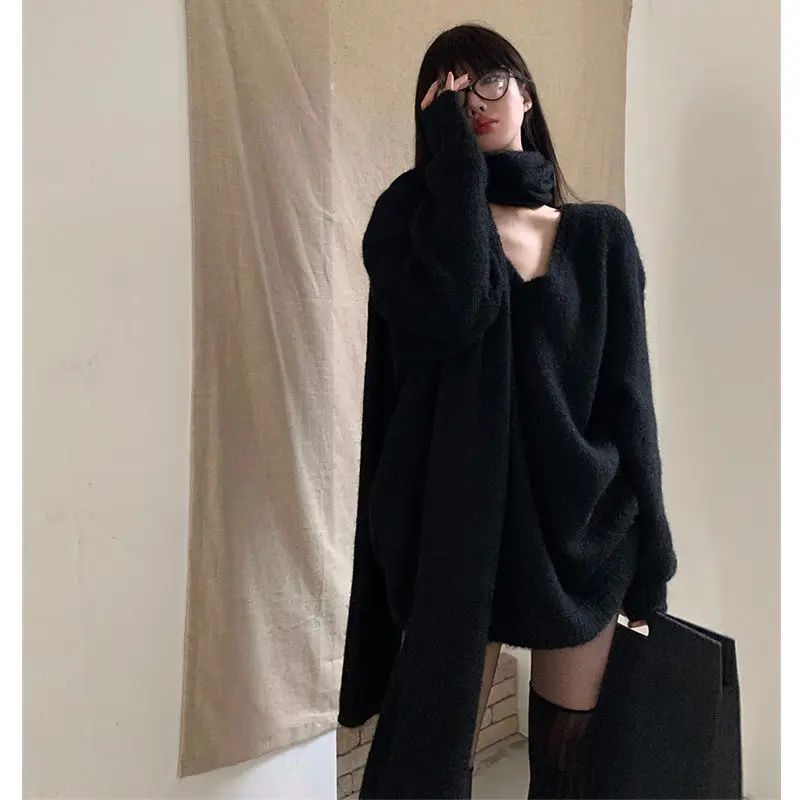 

Свитера Джемперы Пуловеры Женские Y2K Флисовые псевдо-двойки BF Lady OL Работа Бизнес Профессиональные поездки на работу Осень Формальные теплые Ins