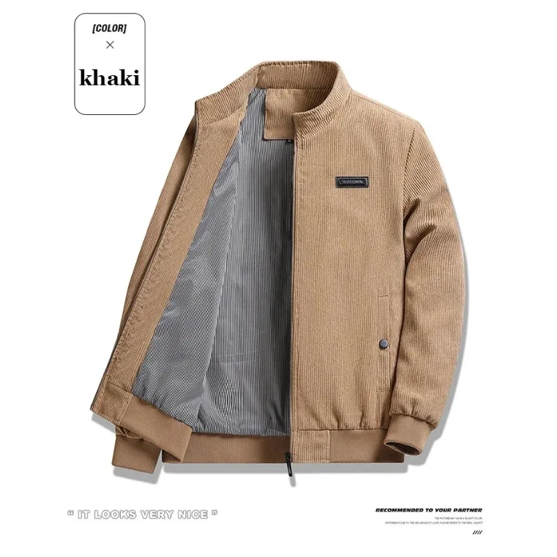 سترة رجالية للربيع والخريف ذات طية صدر السترة سروال قصير ملابس عمل غير رسمية معطف مبطن بالقطن خفيف الوزن ملابس خارجية مقاومة للرياح #6