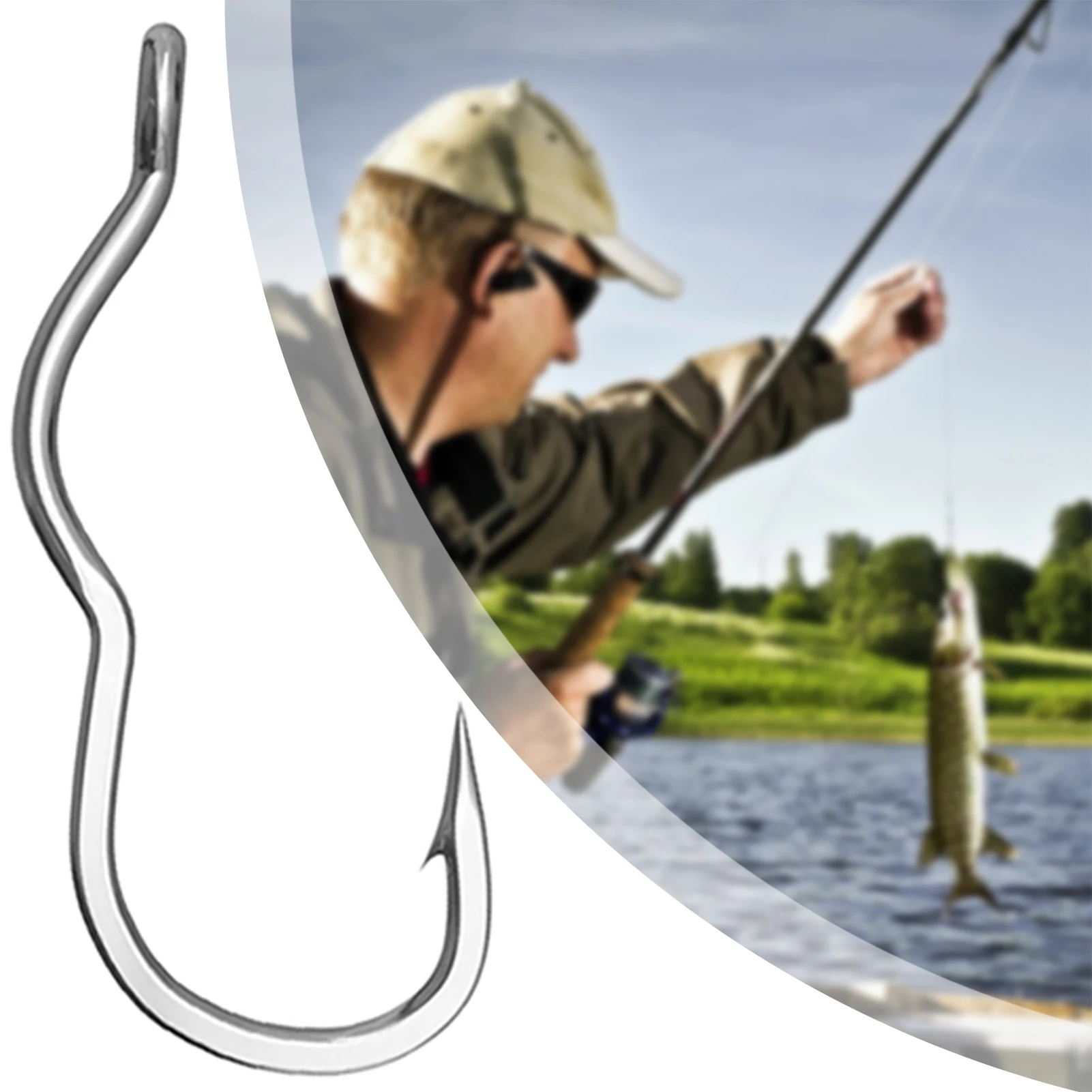 12pcs Flip Fishhook Automatic Anti Vomit Anti Off Mouth With Barbed Ultra-Sharp Needle Point & Barb Heavy Cover Bass Fishing