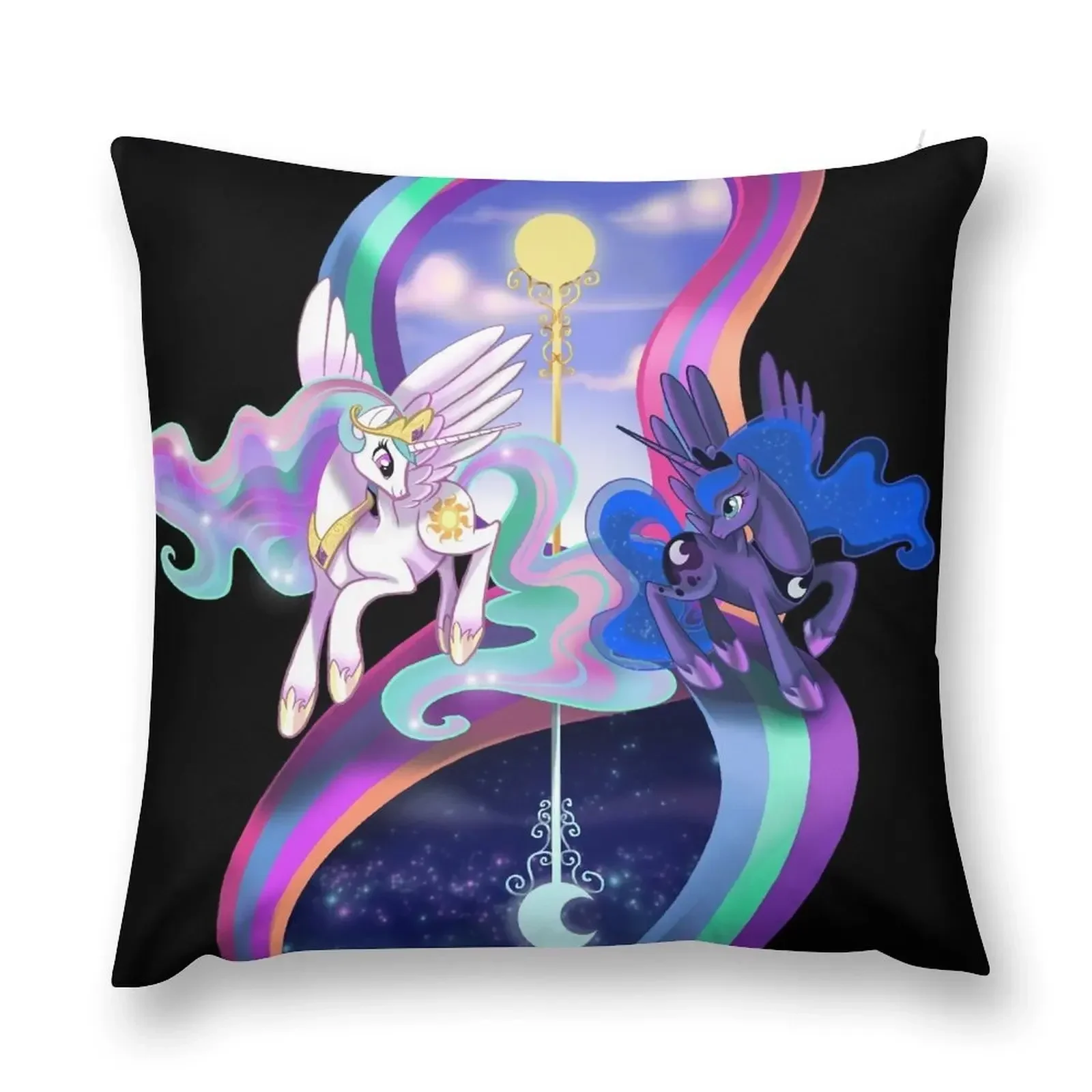 

Sun and Moon Sisters- MLP Throw Pillow Pillowcase ornamental pillows pillow