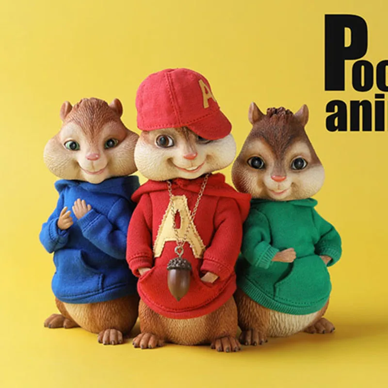 Jxk060 1/6 Scale The Chipmunks Cute Pet Resin Scene Accessory Doll House Home Decoration Model Toys Best Collection Gift