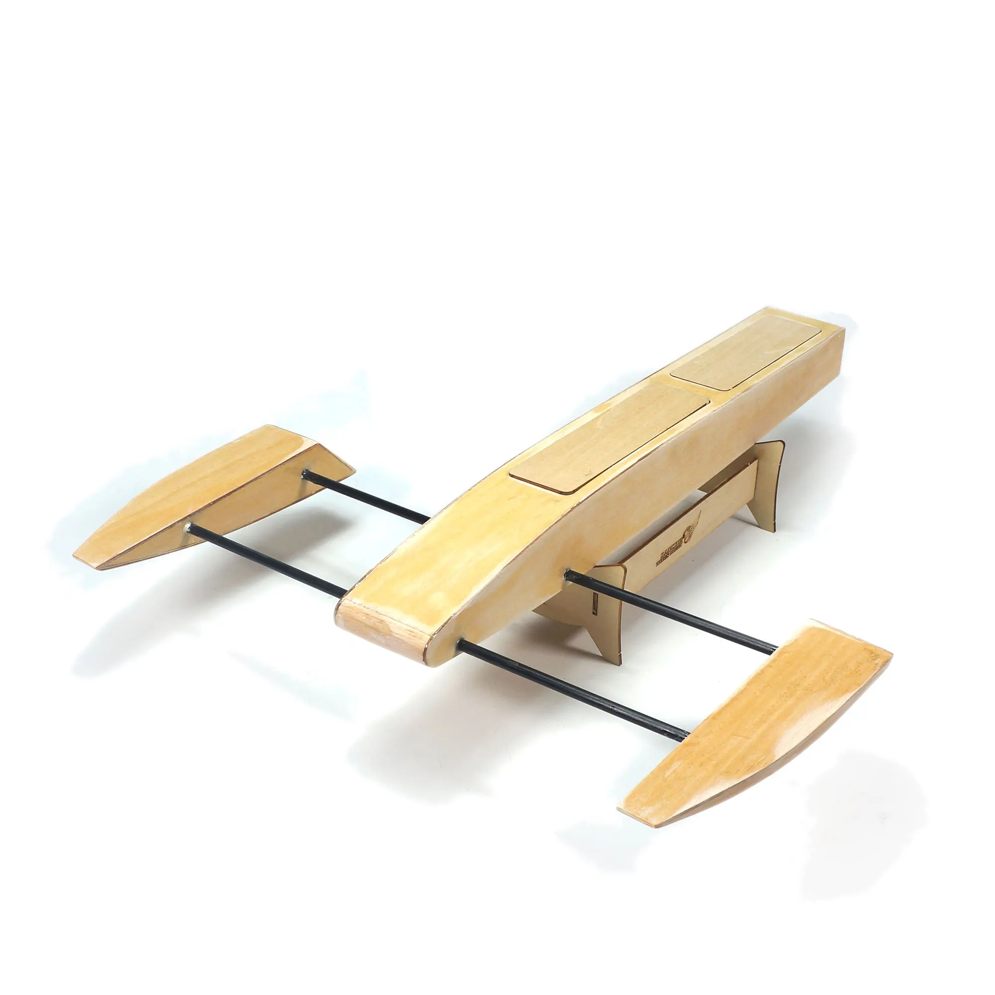 DW Hobby RC Speed Boat 495mm Wooden Sponson Outrigger Shrimp Racing Boat Model Building Kits Radio Remote Control Speedboat B06