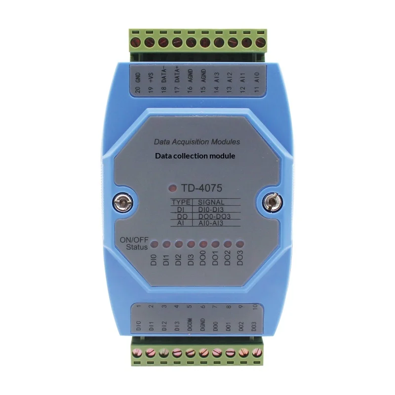 TD-4075 4-channel Analog-digital Hybrid Module RS485 MODBUS RTU DIN Rail 0-10V 4-20mA for Industrial Automation