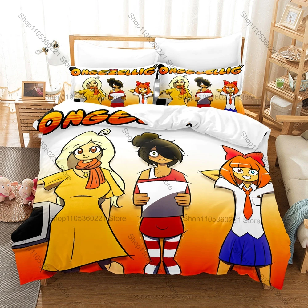 Unsociable Mymy Shy Girl Character Duvet Cover Set 1 Duvet Cover + 2 Pillowcases Trend Kawaii Cartoon Bed Linens Gift