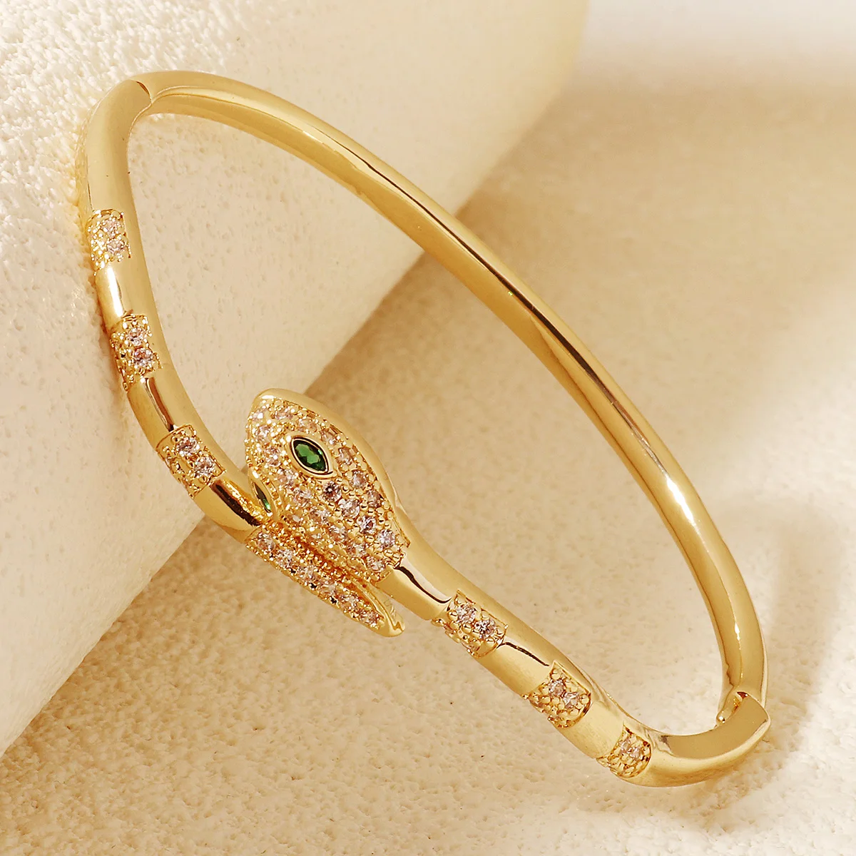 Fashion Snake Zirconium Bracelet Classic Nail Open Bangles For