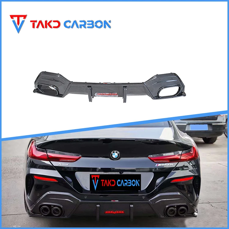

TAKD Carbon Real Car Data Development Dry Carbon Fiber Rear Bumper Lip Diffuser GEN 1 for bmws 8 Series G16
