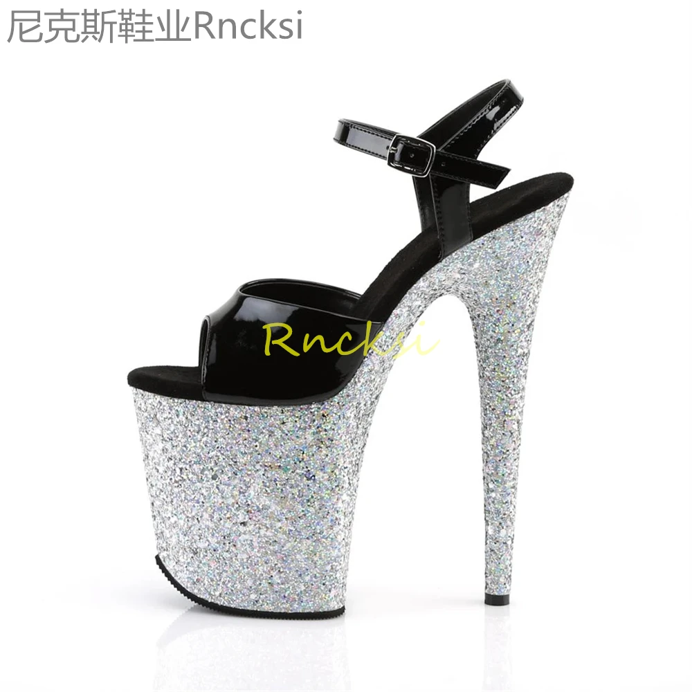 20cm High-heeled women\'s shoes new fashion summer sandals open toe buckle with stiletto waterproof platform sexy solid color