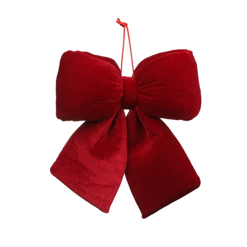 Velvet Fabric Bowknot Pendant Bowknot Shape Classic Christmas Style Christmas Tree Decorations DIY Christmas Bow Ornament
